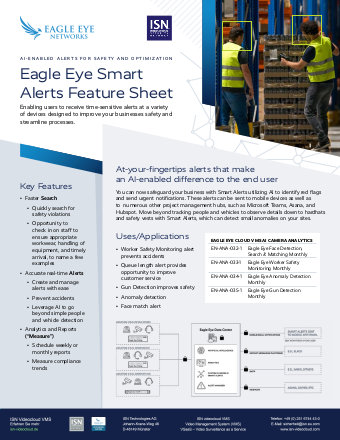 PDF Cover Eagle Eye Networks Smart Alerts feature sheet 2023-10-31